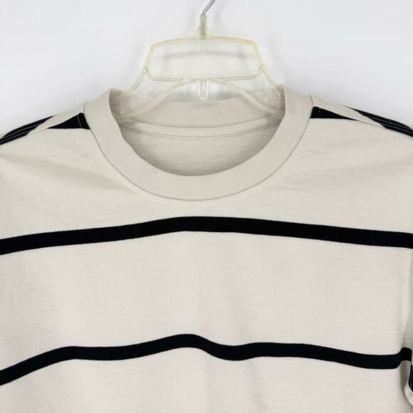 Lululemon Perfectly Oversized Cropped Crew Sweatshirt in Stripe 0/XS Cream/Black - Picture 6 of 11